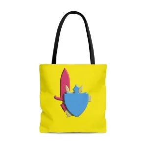 Gamer’s Sword and Shield AOP Tote Bag
