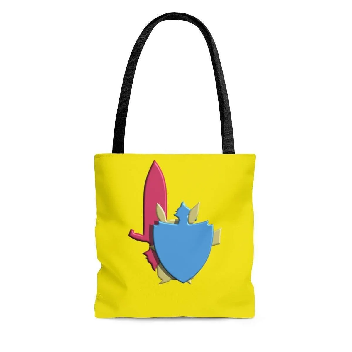 Gamer’s Sword and Shield AOP Tote Bag