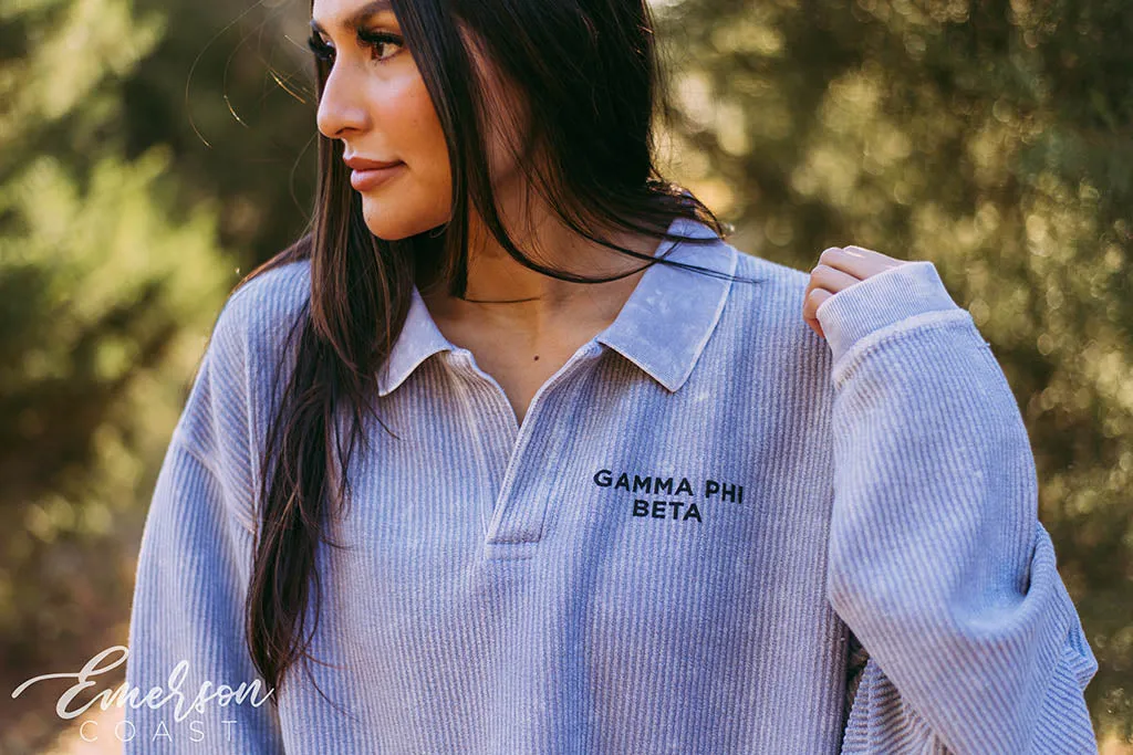 Gamma Phi Lavender Gray Collared Cord