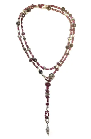 Garnet & Silver Love&Light Lariat