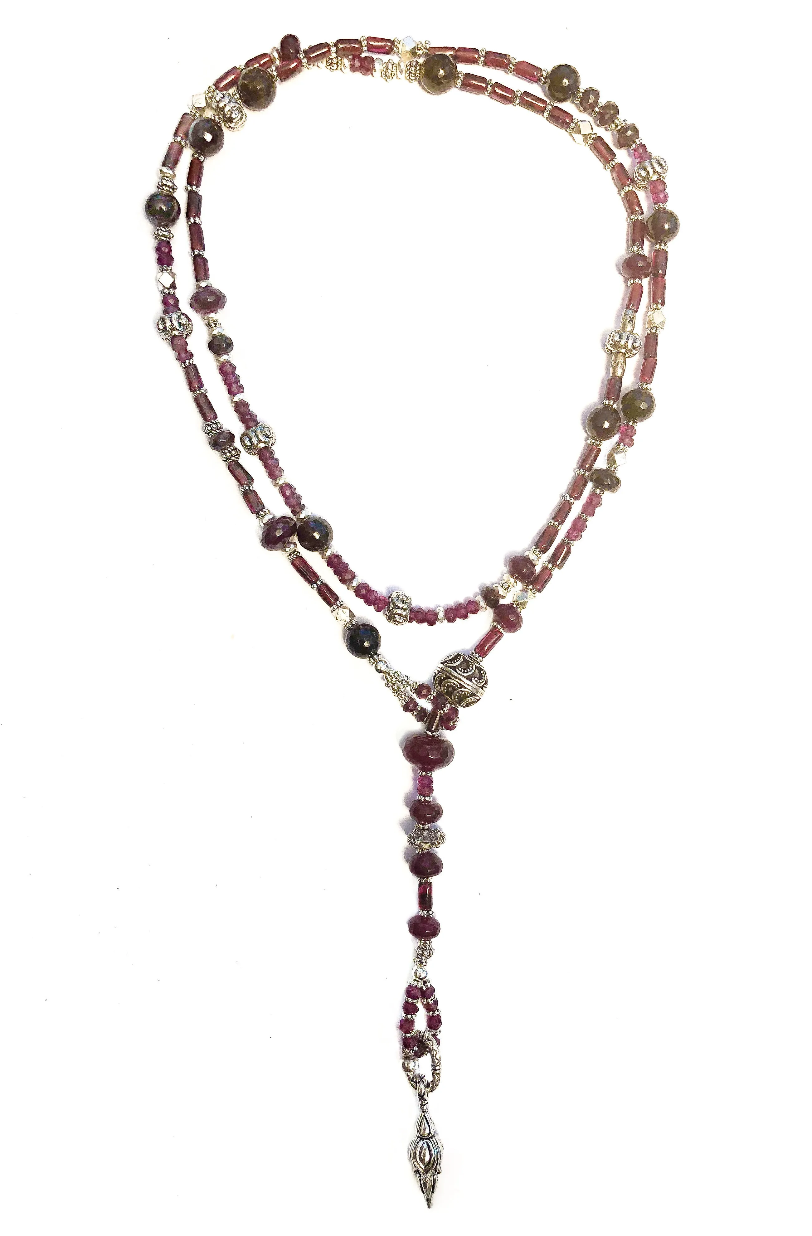 Garnet & Silver Love&Light Lariat