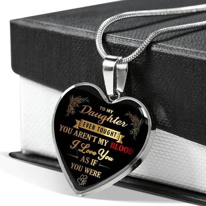 Gift For Daughter - Inspirational Letter Love Heart Shape Necklace