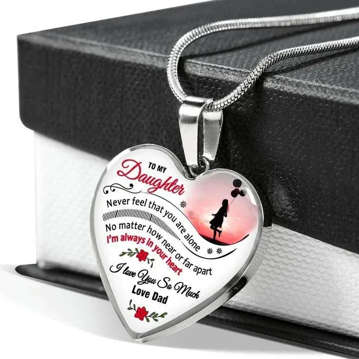 Gift For Daughter - Inspirational Letter Love Heart Shape Necklace