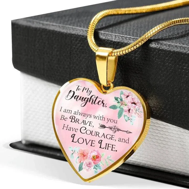 Gift For Daughter - Inspirational Letter Love Heart Shape Necklace