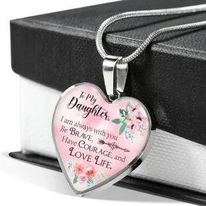 Gift For Daughter - Inspirational Letter Love Heart Shape Necklace
