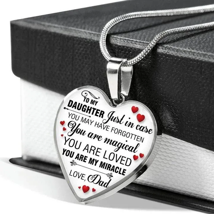 Gift For Daughter - Inspirational Letter Love Heart Shape Necklace