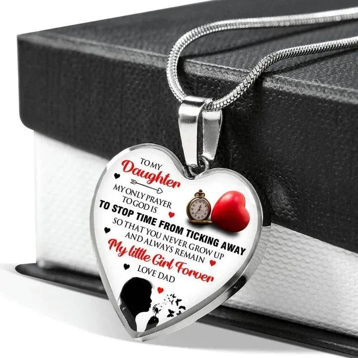Gift For Daughter - Inspirational Letter Love Heart Shape Necklace