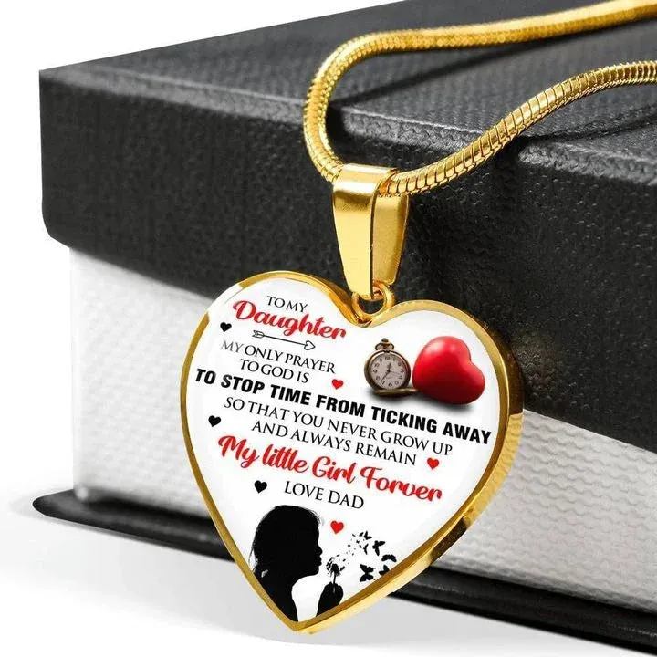 Gift For Daughter - Inspirational Letter Love Heart Shape Necklace
