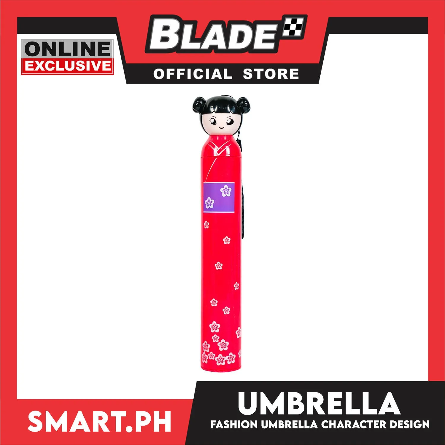 Gifts Folding Umbrella With Character China Doll Design (Assorted Designs and Colors)