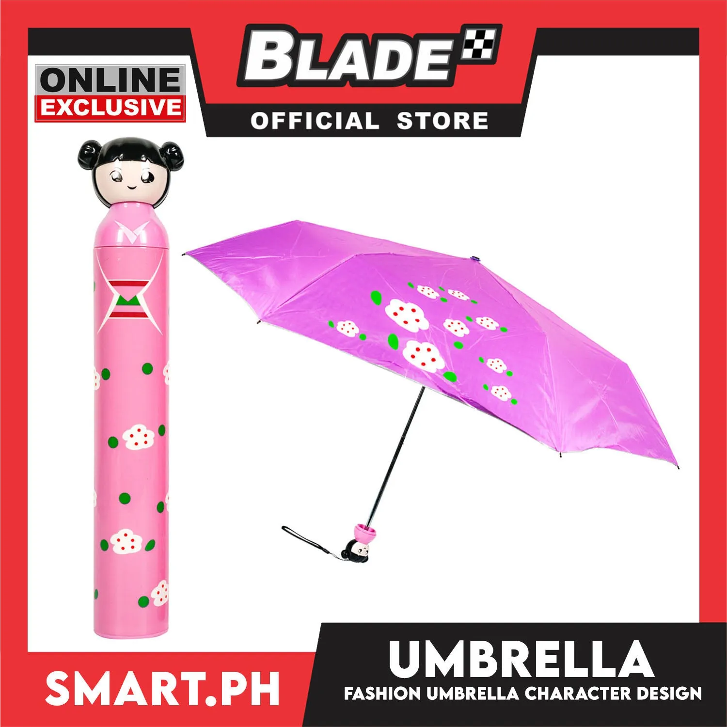 Gifts Folding Umbrella With Character China Doll Design (Assorted Designs and Colors)