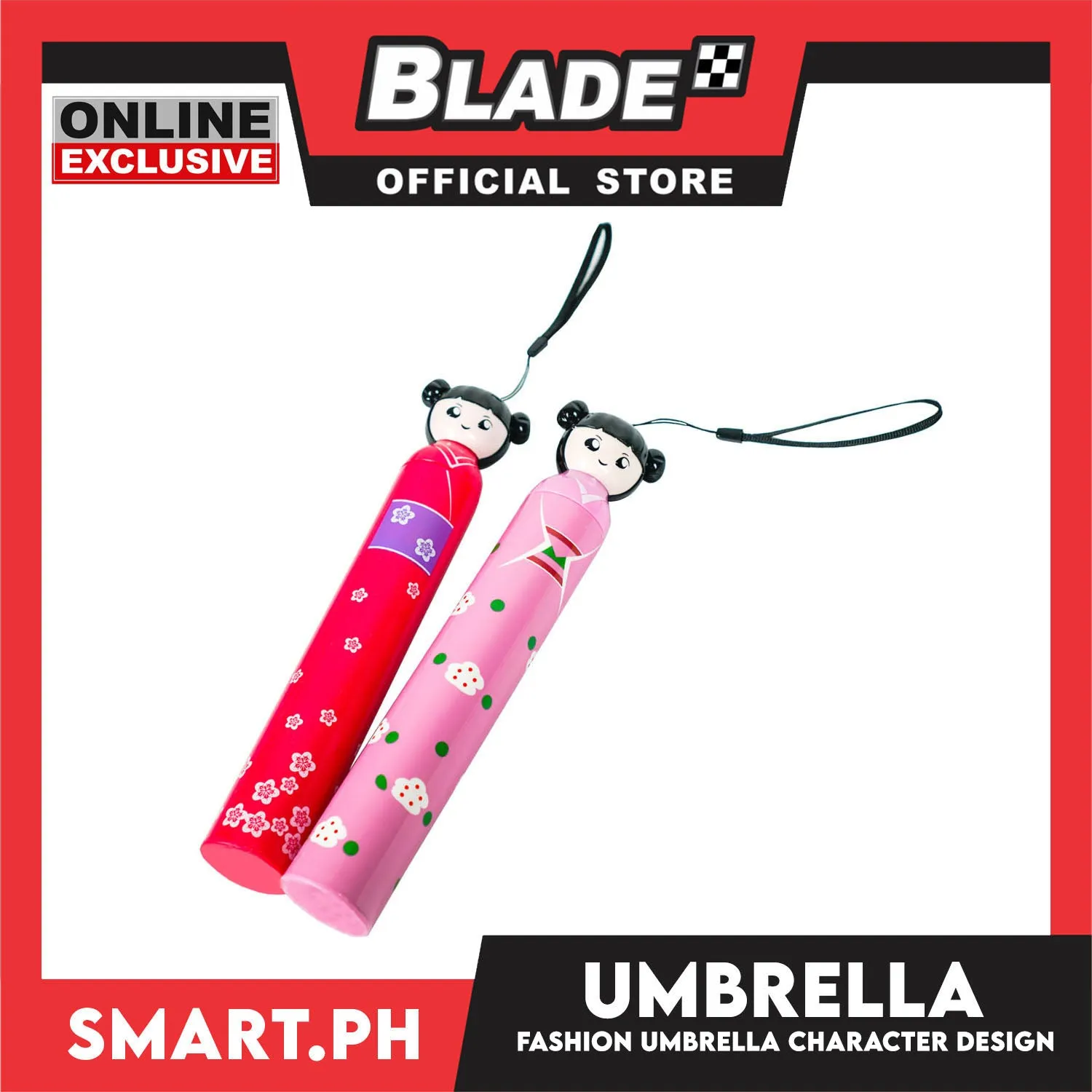 Gifts Folding Umbrella With Character China Doll Design (Assorted Designs and Colors)
