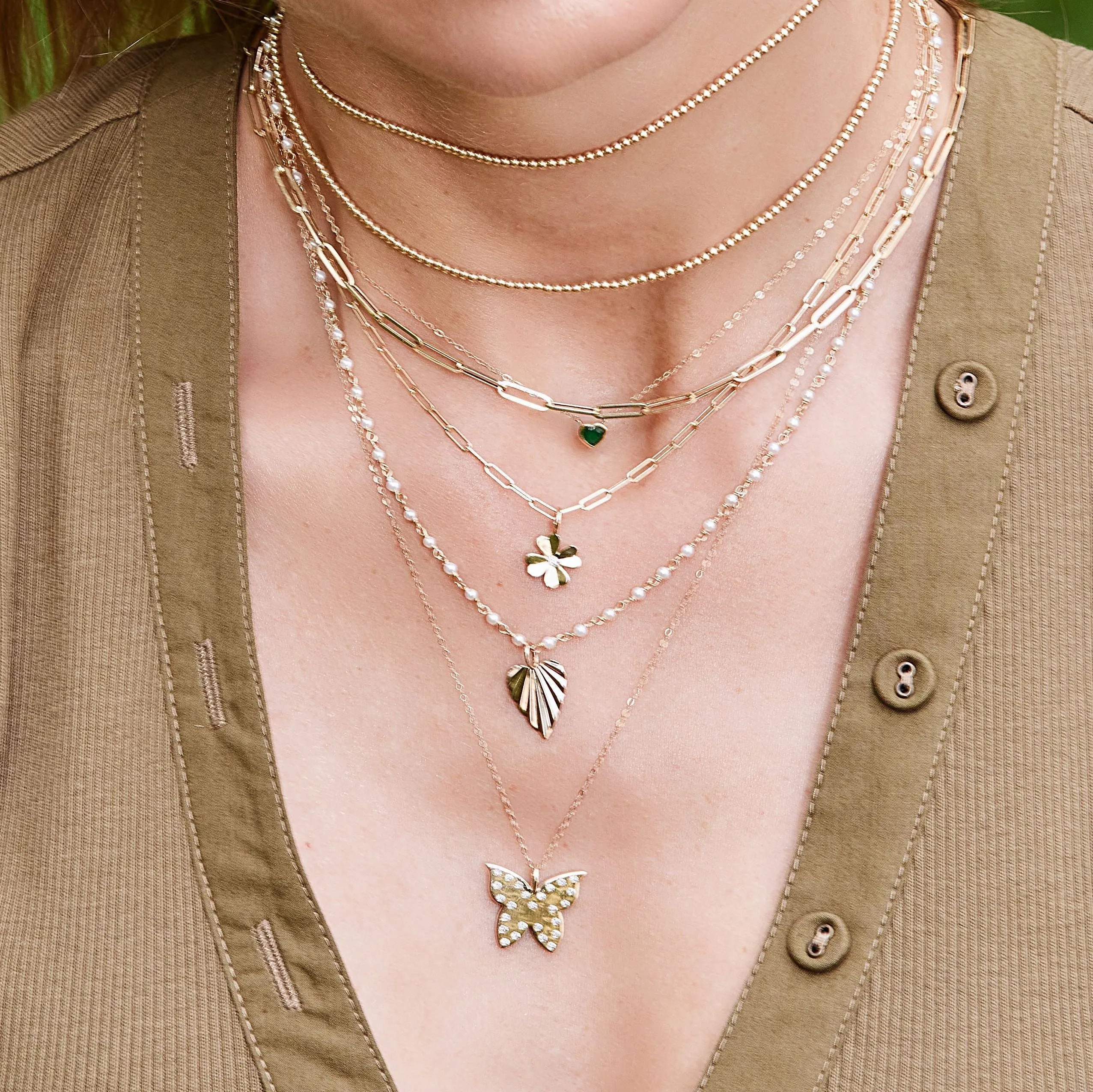 Gold and Diamond Butterfly Charm