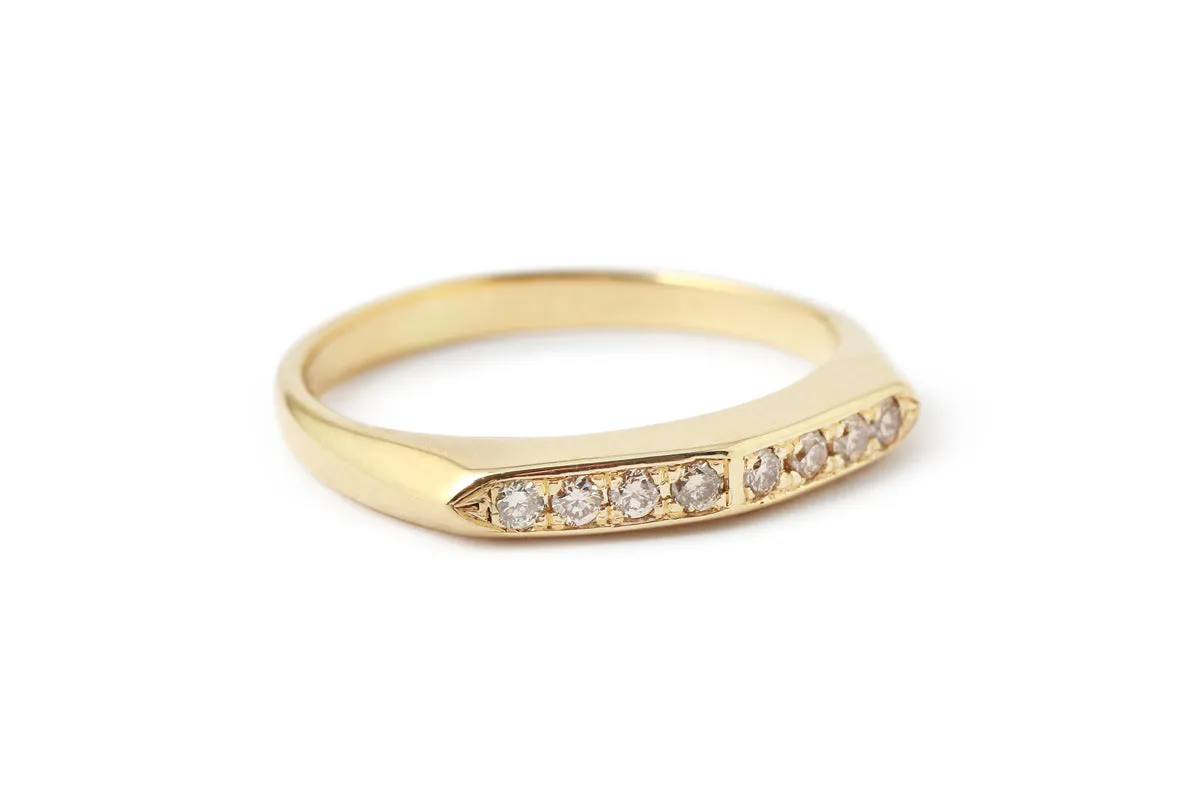 Gold and White Diamond Gracia Ring by Ladha