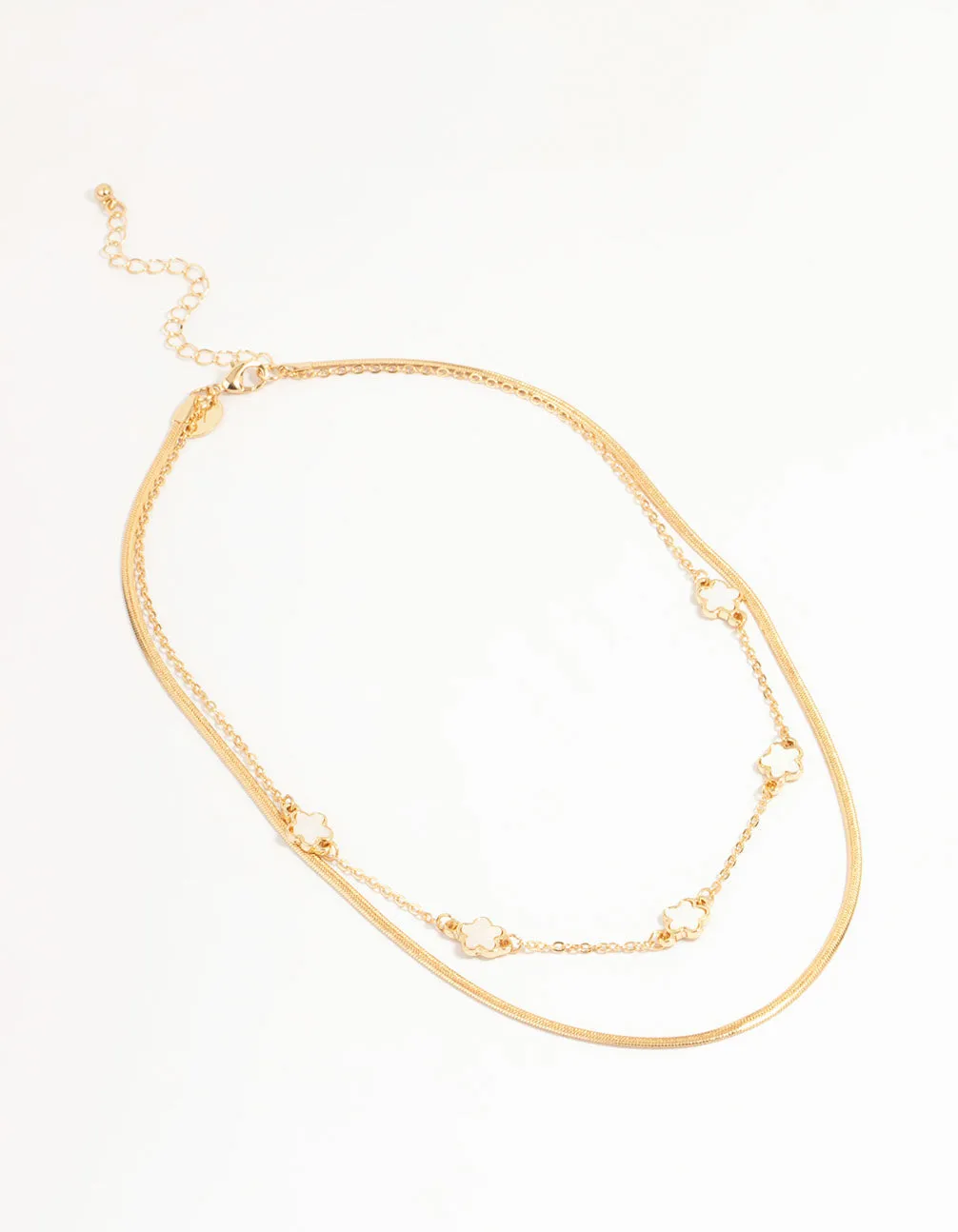 Gold Flower Layered Necklace