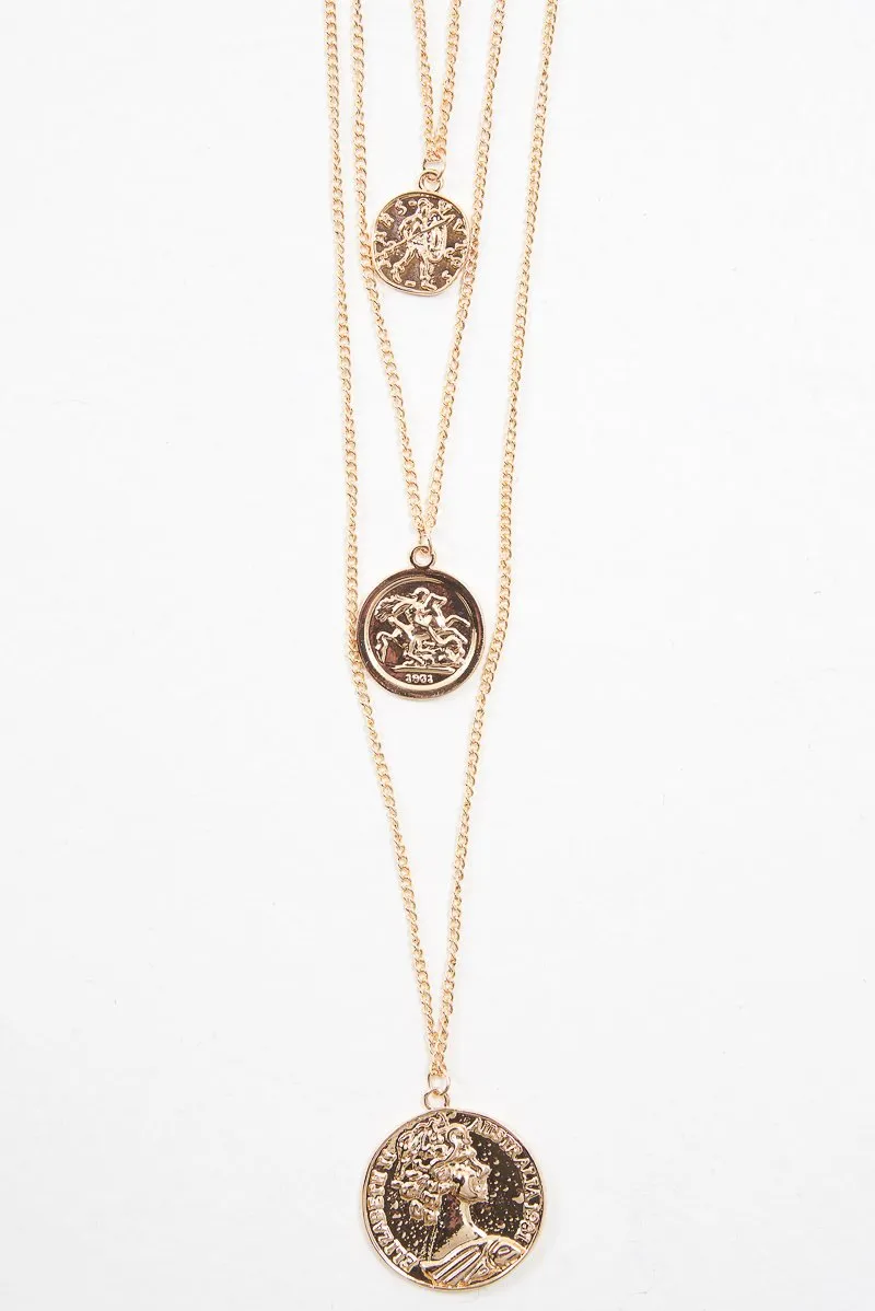 Gold Layered Coin Necklace - Hatley