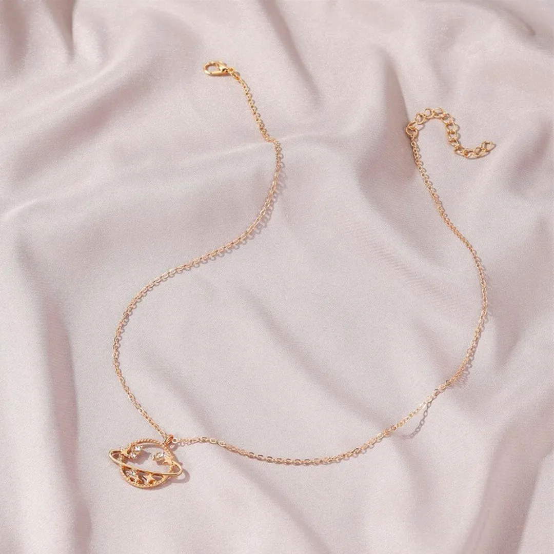 Gold Plated Star Studded Earth Pendant