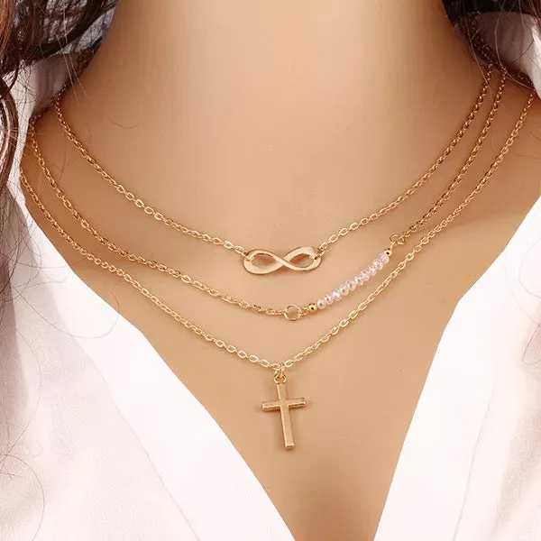 Gold Plated Triple Layered Infinity Pendant