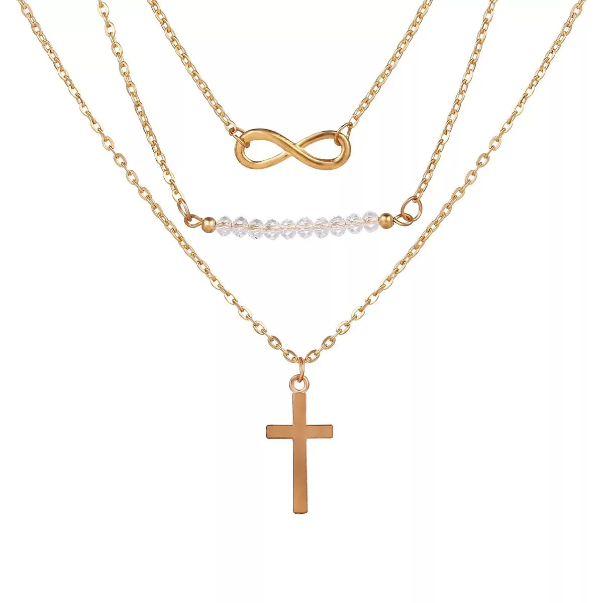 Gold Plated Triple Layered Infinity Pendant