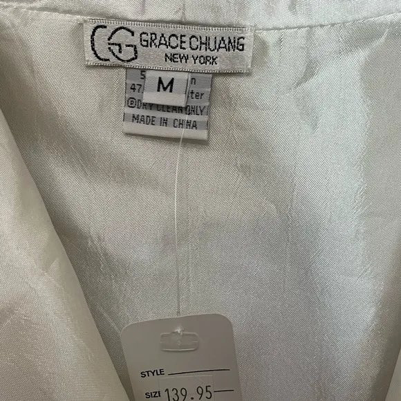 Grace Chuang Floral Embroidered Cream Jacket