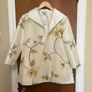 Grace Chuang Floral Embroidered Cream Jacket