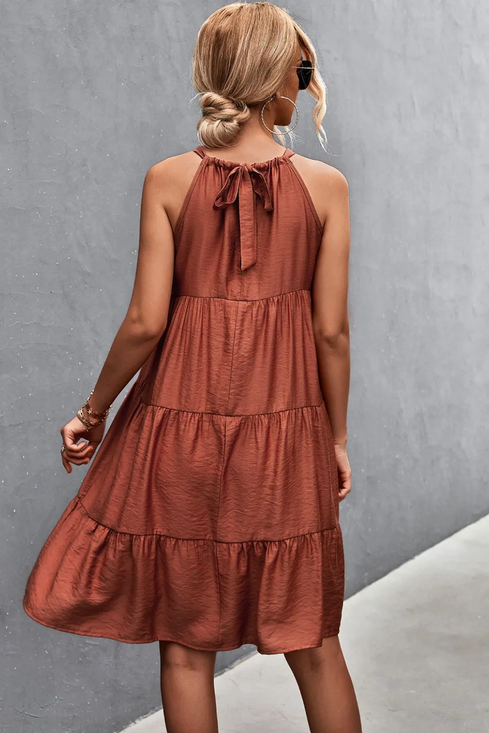 Grecian Tiered Sleeveless Dress- Online Exclusive