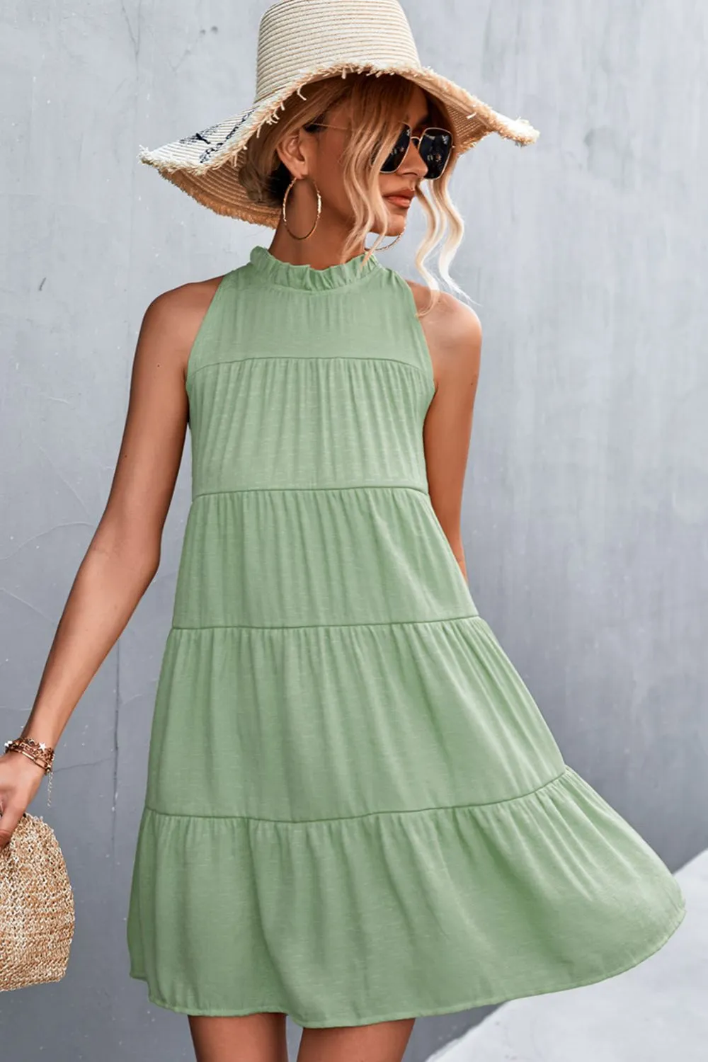Grecian Tiered Sleeveless Dress- Online Exclusive