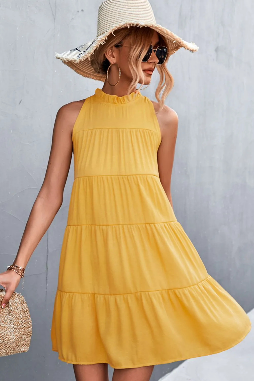 Grecian Tiered Sleeveless Dress- Online Exclusive