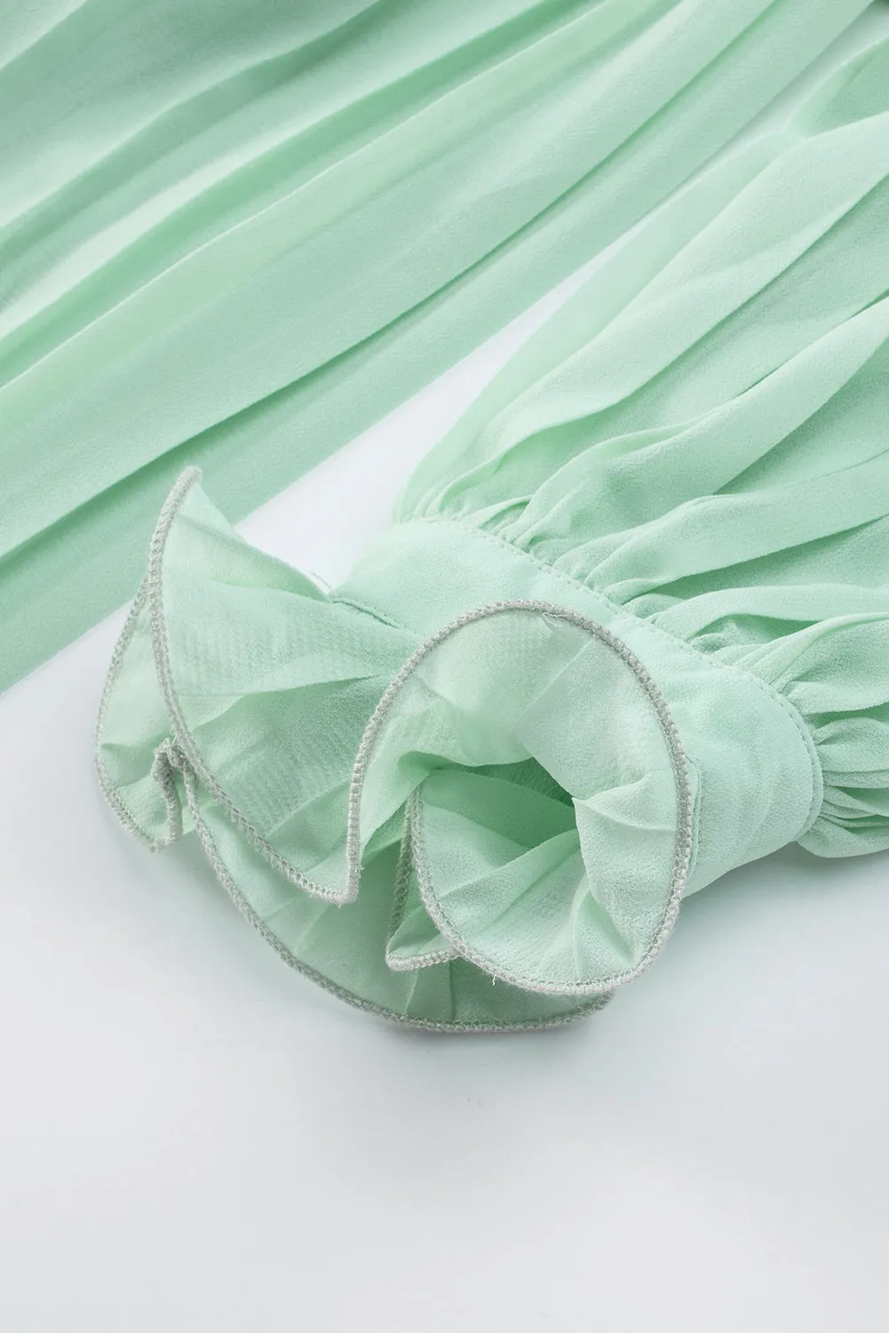 Green Pleated Romper