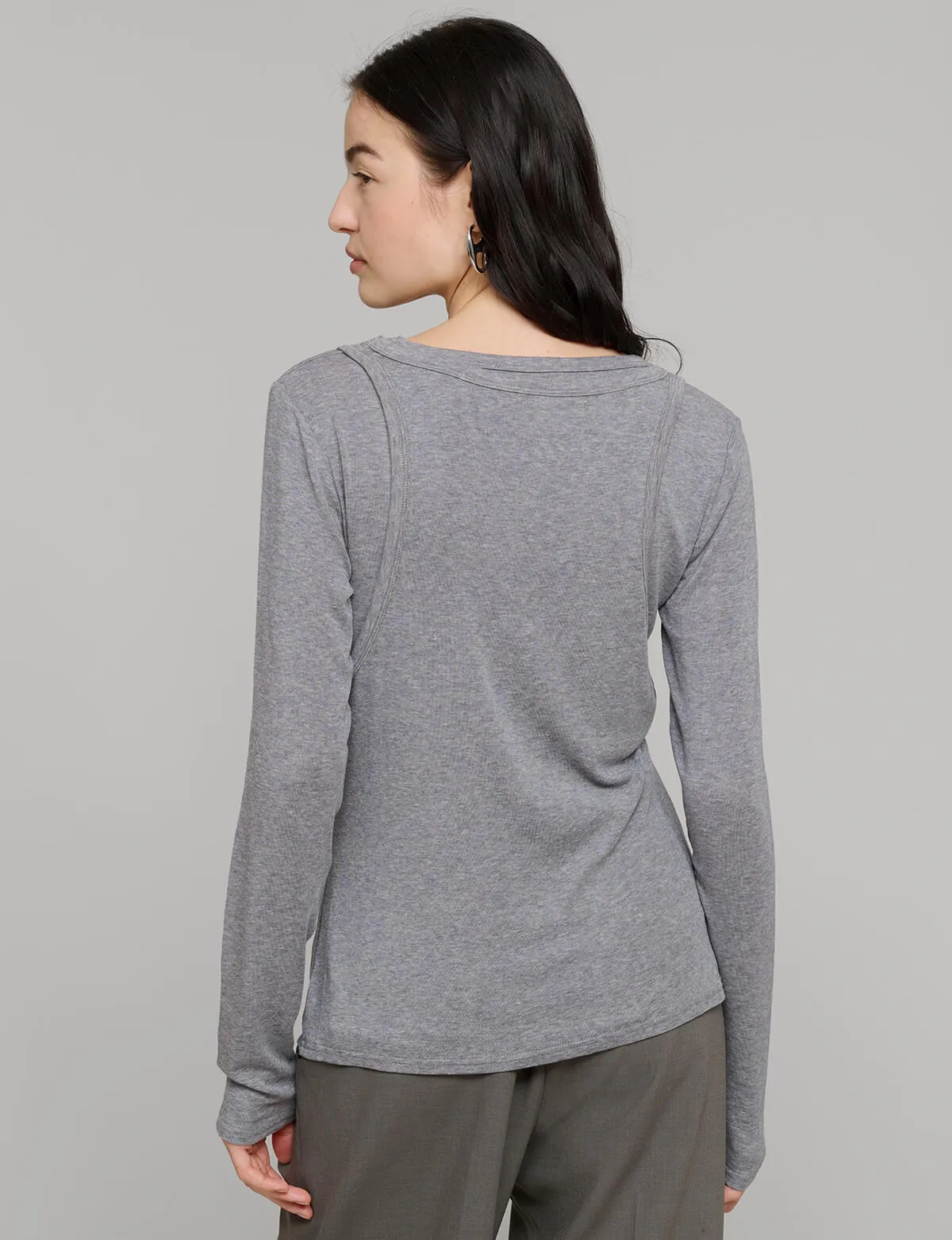 Grey Double Layered Tank Top