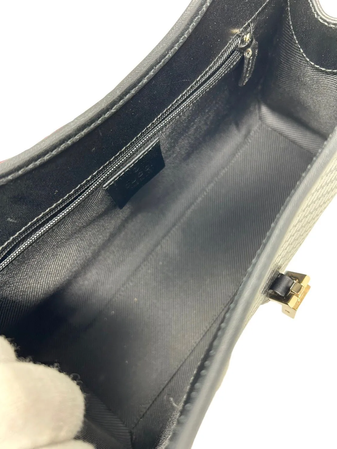 Gucci Black Logo Embossed Jackie Bag