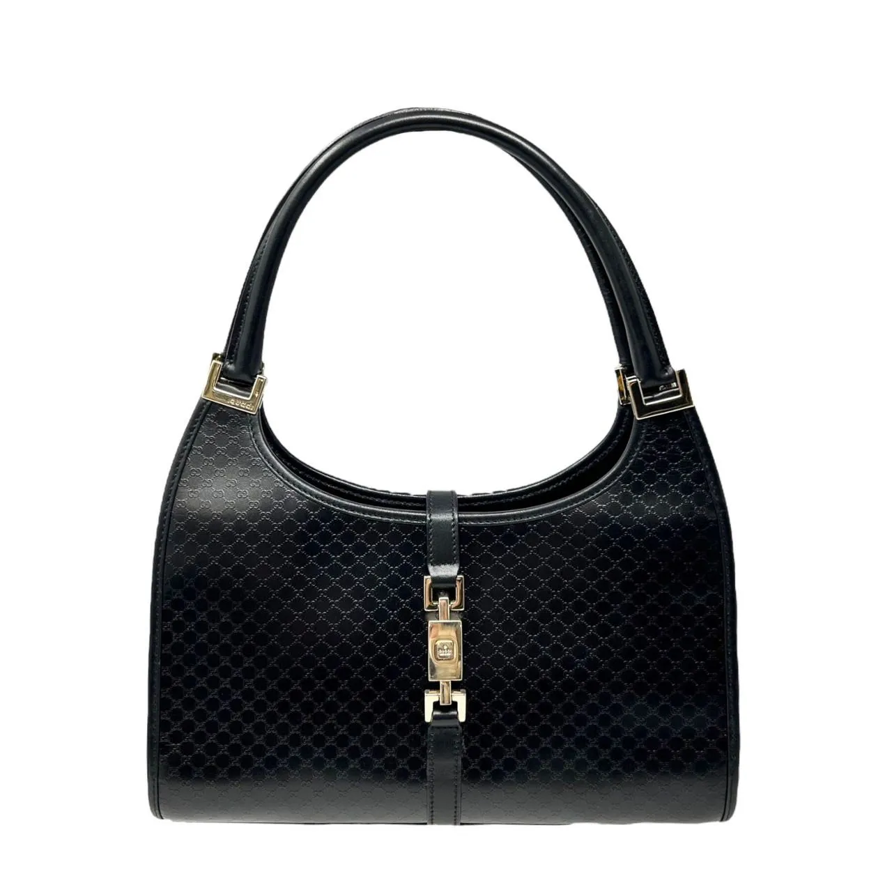 Gucci Black Logo Embossed Jackie Bag