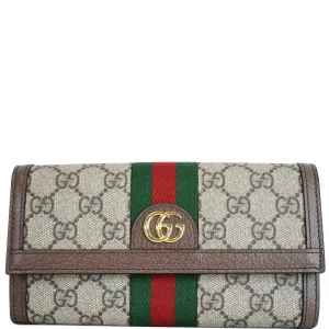 Gucci Ophidia GG Continental Supreme Canvas Wallet Beige 523153