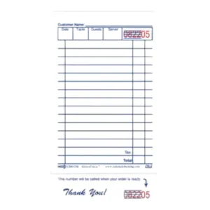 GUEST CHECK 3-11/32" X 6" BLUE - SINGLE PADS 10000CT