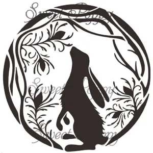 Hare Circle Metal Stencil SP6-119