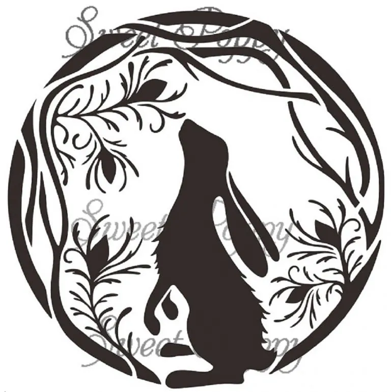 Hare Circle Metal Stencil SP6-119