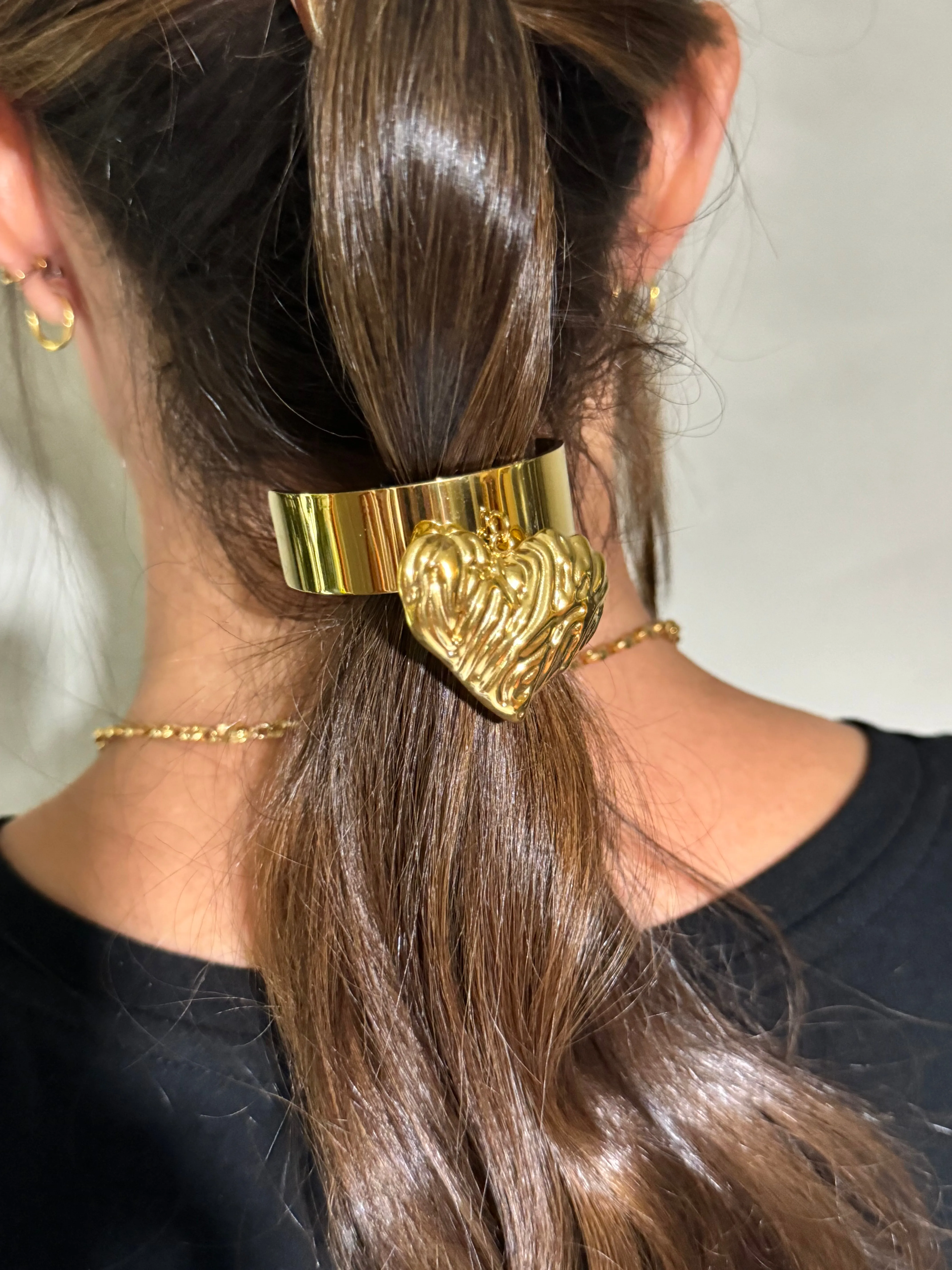 Heart Charm Ponytail bow