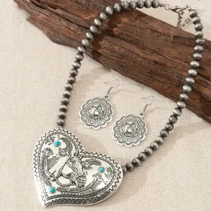 Heart Shaped Horse Necklace