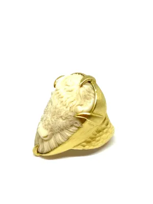Heather Benjamin Hand Carved Antler Bison Ring