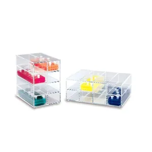 Heathrow Scientific 23263A Storage Rack, Vertical, for 80-Well Tube Racks, Clear