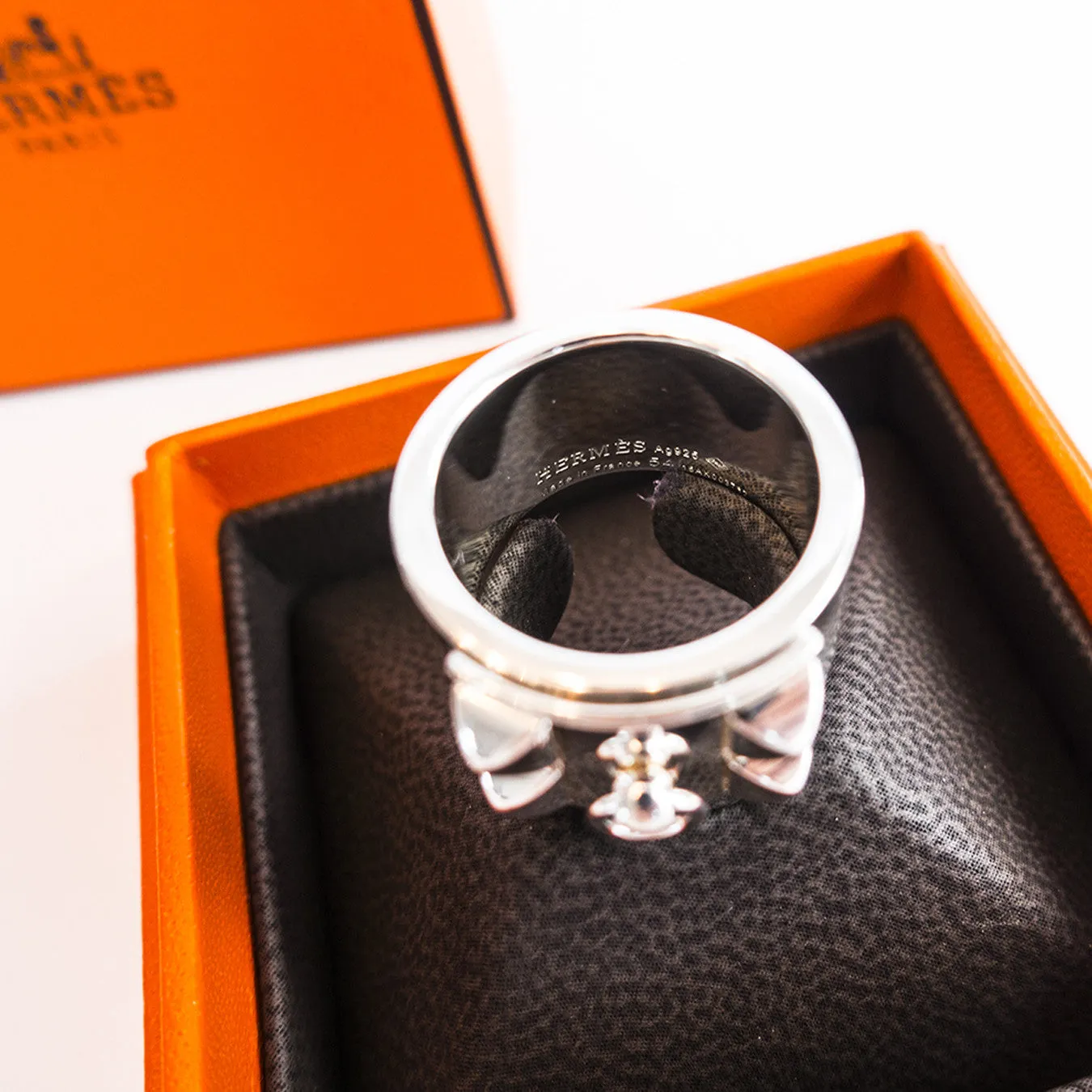 Hermes Solid Silver Collier de Chien CDC Ring 54 or 6.5