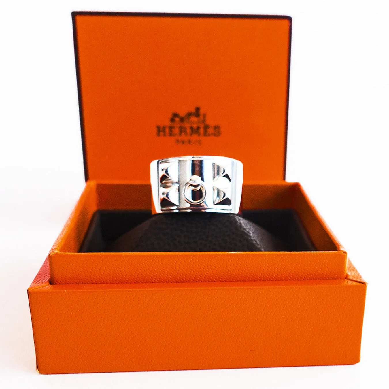 Hermes Solid Silver Collier de Chien CDC Ring 54 or 6.5