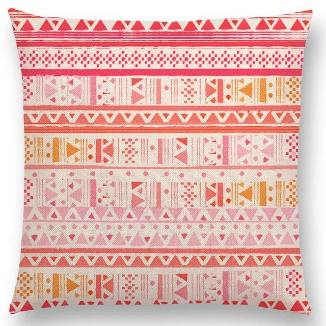 Hippie Boho Acqua Navajo Aiyana Decorative Pattern Ethnic Tribal Prints Tipi Geometric Stripe Lovely Cushion Cover Pillow Case
