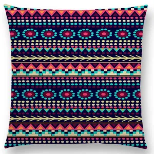 Hippie Boho Acqua Navajo Aiyana Decorative Pattern Ethnic Tribal Prints Tipi Geometric Stripe Lovely Cushion Cover Pillow Case