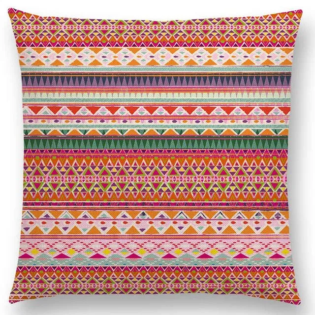 Hippie Boho Acqua Navajo Aiyana Decorative Pattern Ethnic Tribal Prints Tipi Geometric Stripe Lovely Cushion Cover Pillow Case