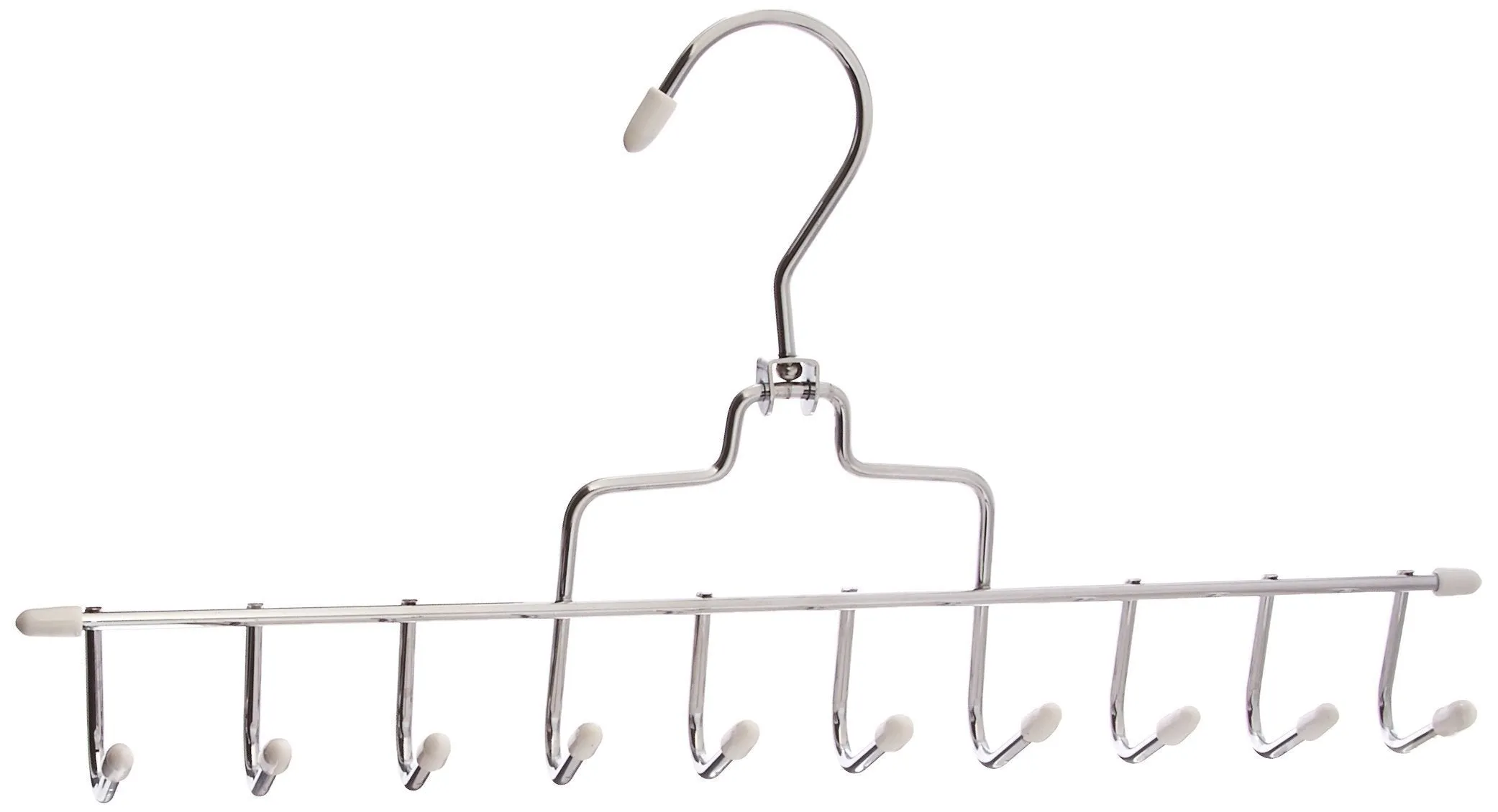 Honey-Can-Do HNGT01311 Horizontal Tie and Belt Hanger Chrome, 2-Pack