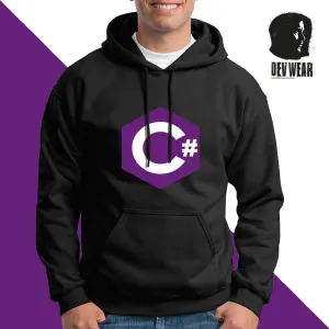 HOODIE BUZO SACO CANGURO DEVELOPER CSHARP BLANCO