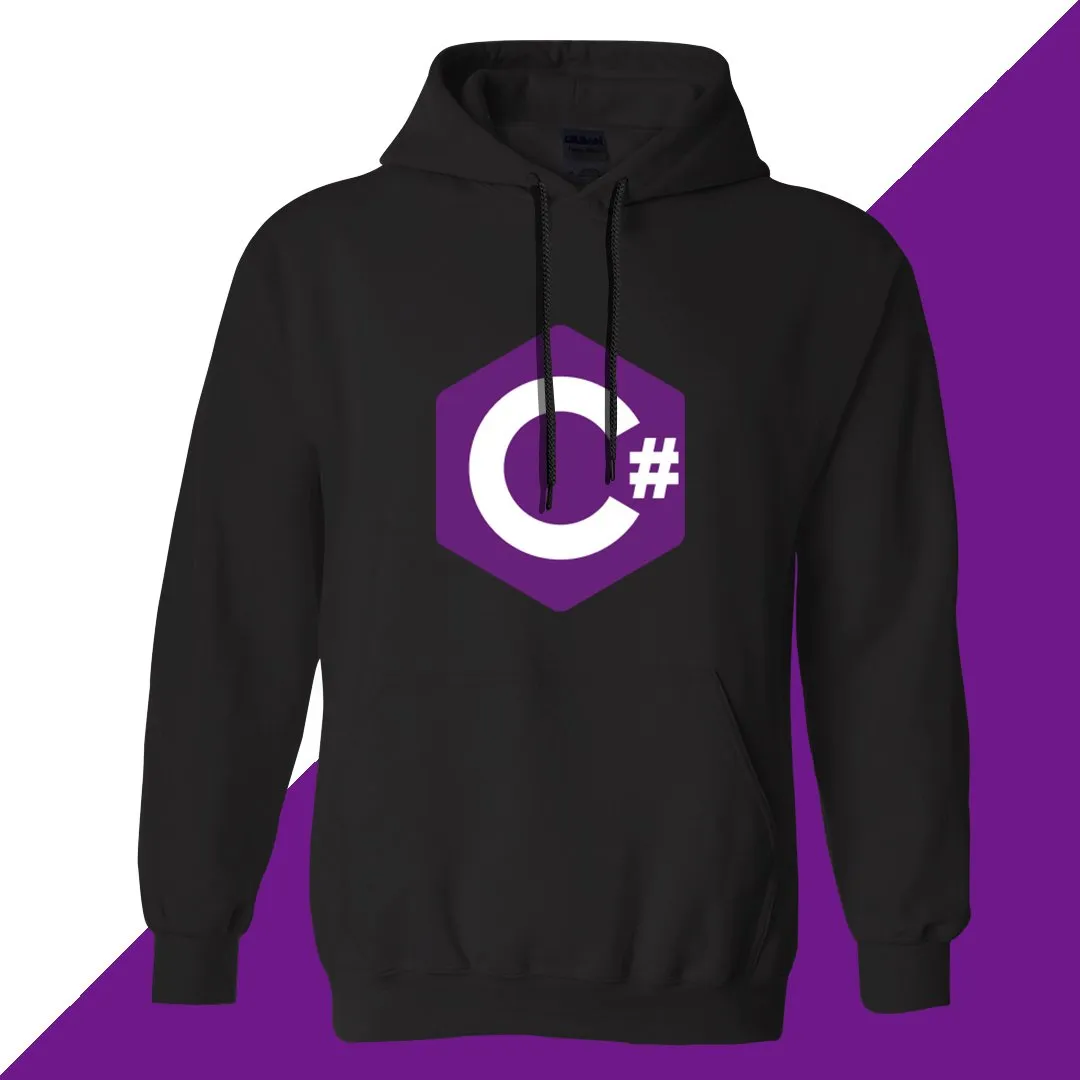HOODIE BUZO SACO CANGURO DEVELOPER CSHARP BLANCO