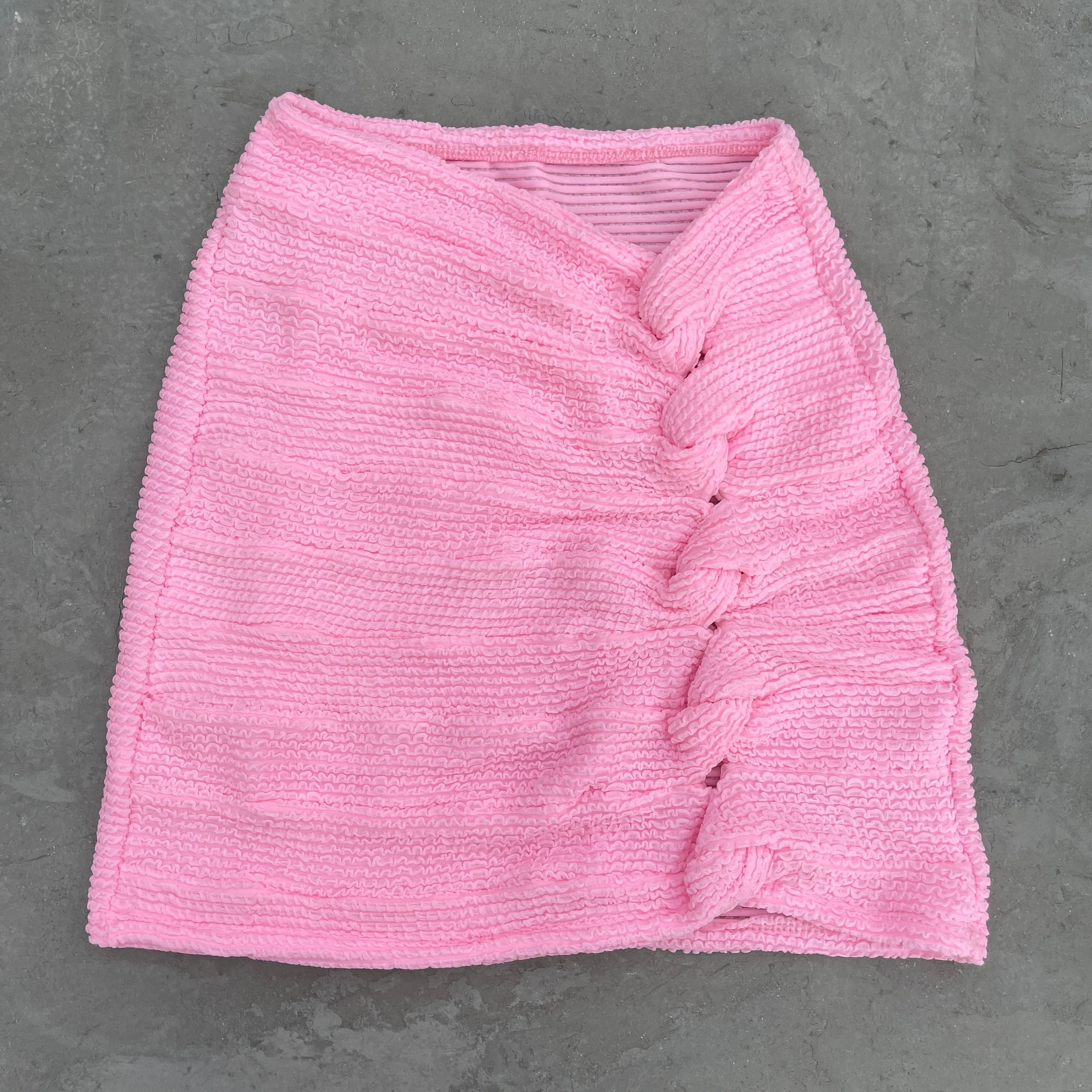 Hooked On You Pink Milk Shake Textured Skirt