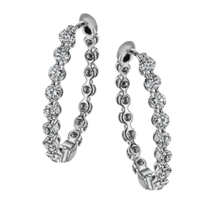 Hoop Earring in 18k Gold with Diamonds