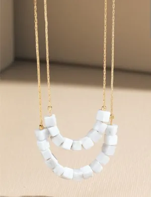 Howlite layered necklace *